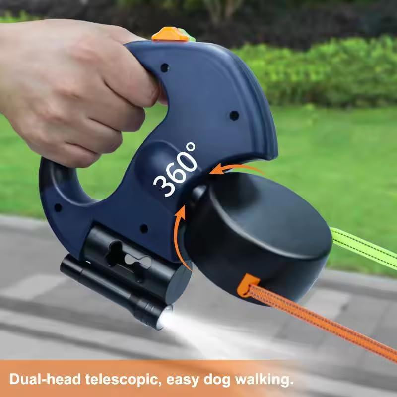 Unlock the Adventure: Tangle-Free Dual Dog Leash with 360° Swivel Head for 2 Happy Small to Medium Dogs – 10Ft Retractable Design with Lightweight, Anti-Wear Handle - Essential Puppy Accessories!