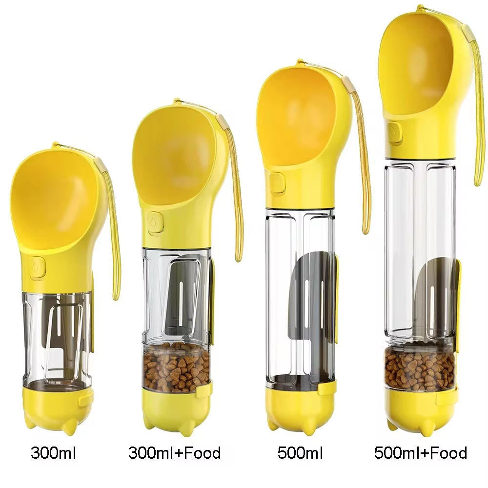 The Ultimate 3-in-1 Portable Pet Hydration & Snack Solution - Leak-Proof Water Bottle with Poop Dispenser for Dogs and Cats!