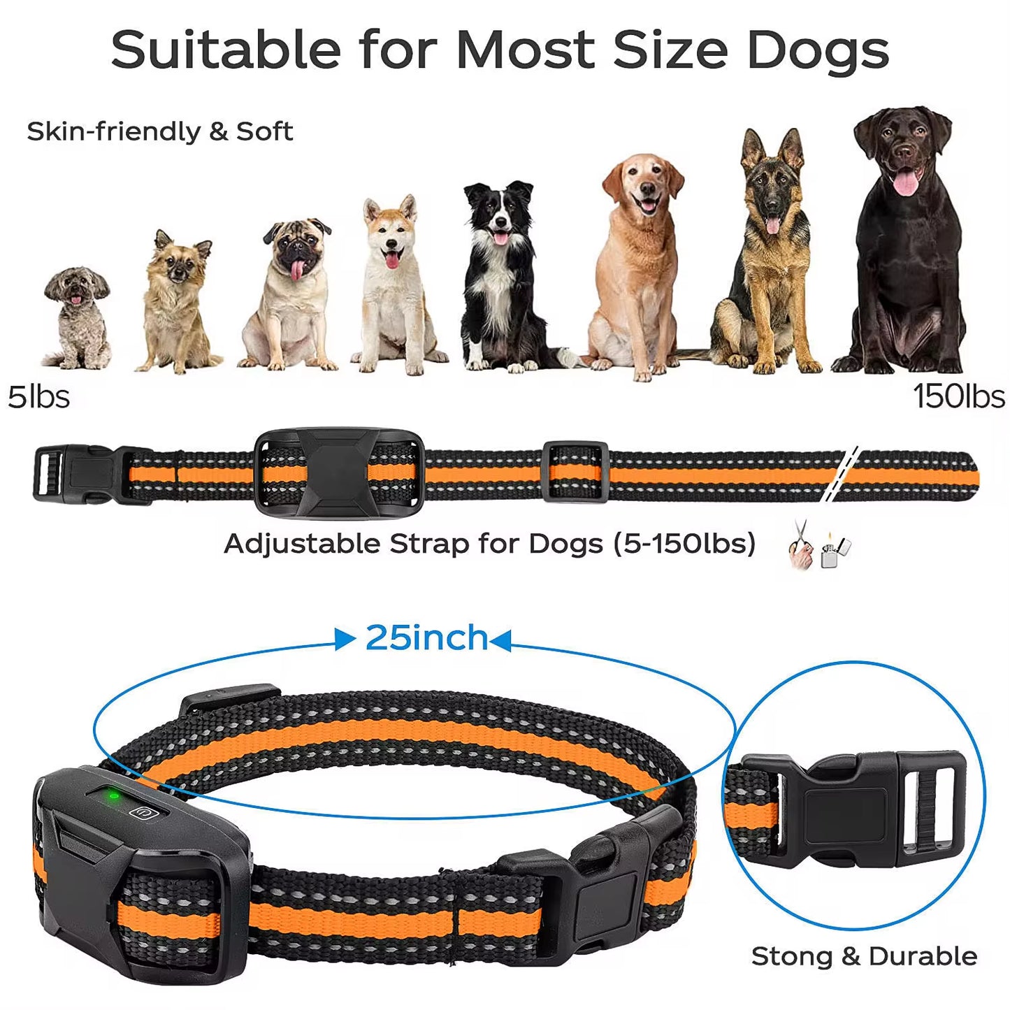 Train your pup like a pro with our waterproof electric dog training collar! Perfect for dogs 5-120lbs, featuring remote control, shock, and vibration options! 🐶✨