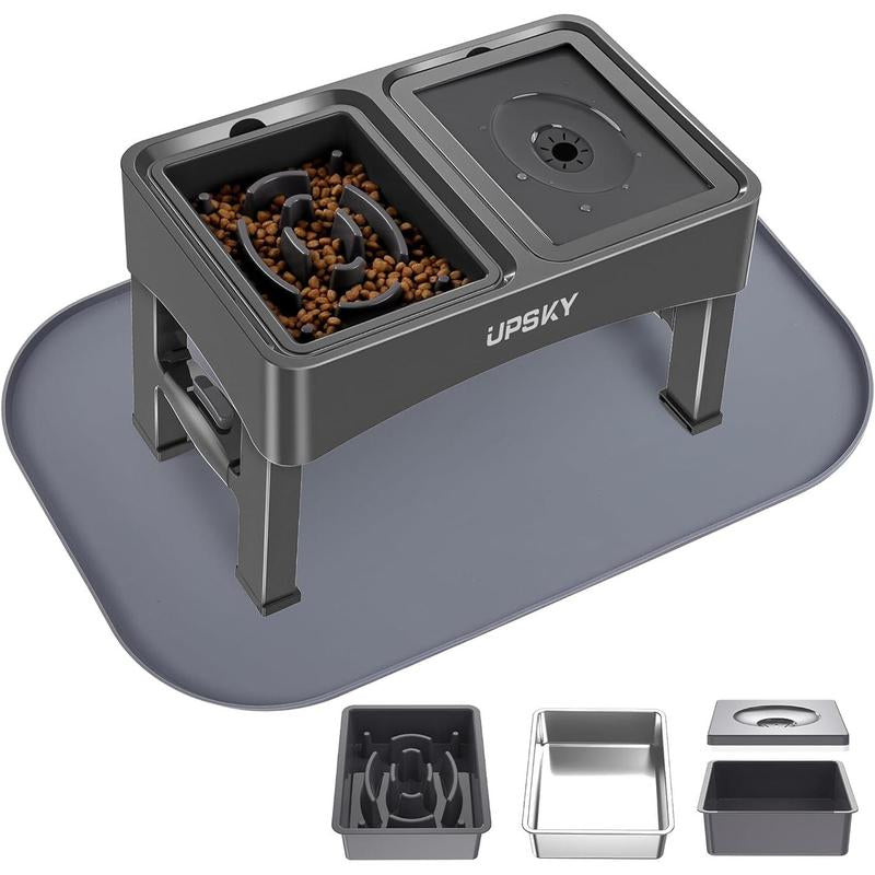 Elevate Your Pet's Dining Experience: 2025 2-In-1 Adjustable Dog Bowls with Slow Feeder & No-Spill Design for Small to Medium Dogs