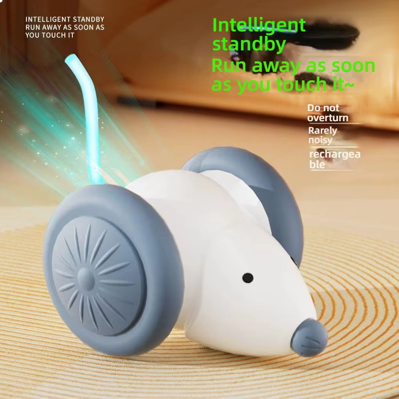 Exciting Interactive Electric Mouse Cat Toy - Silent Automatic Teaser with Smart Obstacle Navigation for Endless Fun