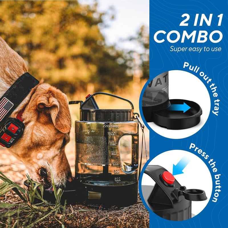 Ultimate 2-in-1 Portable Water Bowl Dispenser for Large Dogs - Perfect for Walking, Camping, and Hiking!