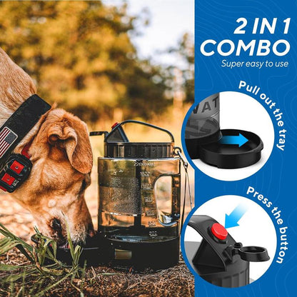 Ultimate 2-in-1 Portable Water Bowl Dispenser for Large Dogs - Perfect for Walking, Camping, and Hiking!