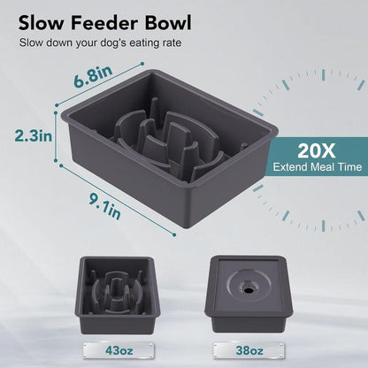 Elevate Your Pet's Dining Experience: 2025 2-In-1 Adjustable Dog Bowls with Slow Feeder & No-Spill Design for Small to Medium Dogs