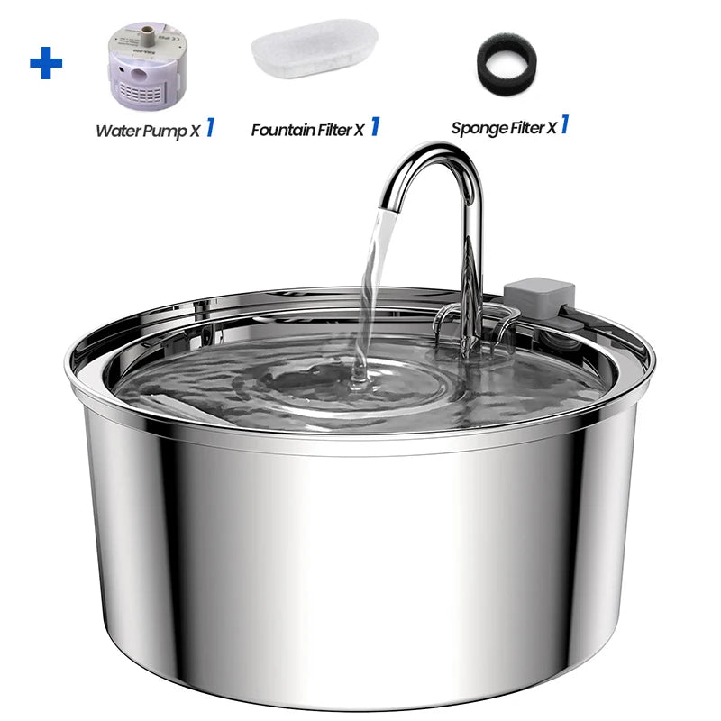 Revolutionary Stainless Steel Cat Water Fountain - Automatic Pet Drinker and Feeder for Healthy Hydration