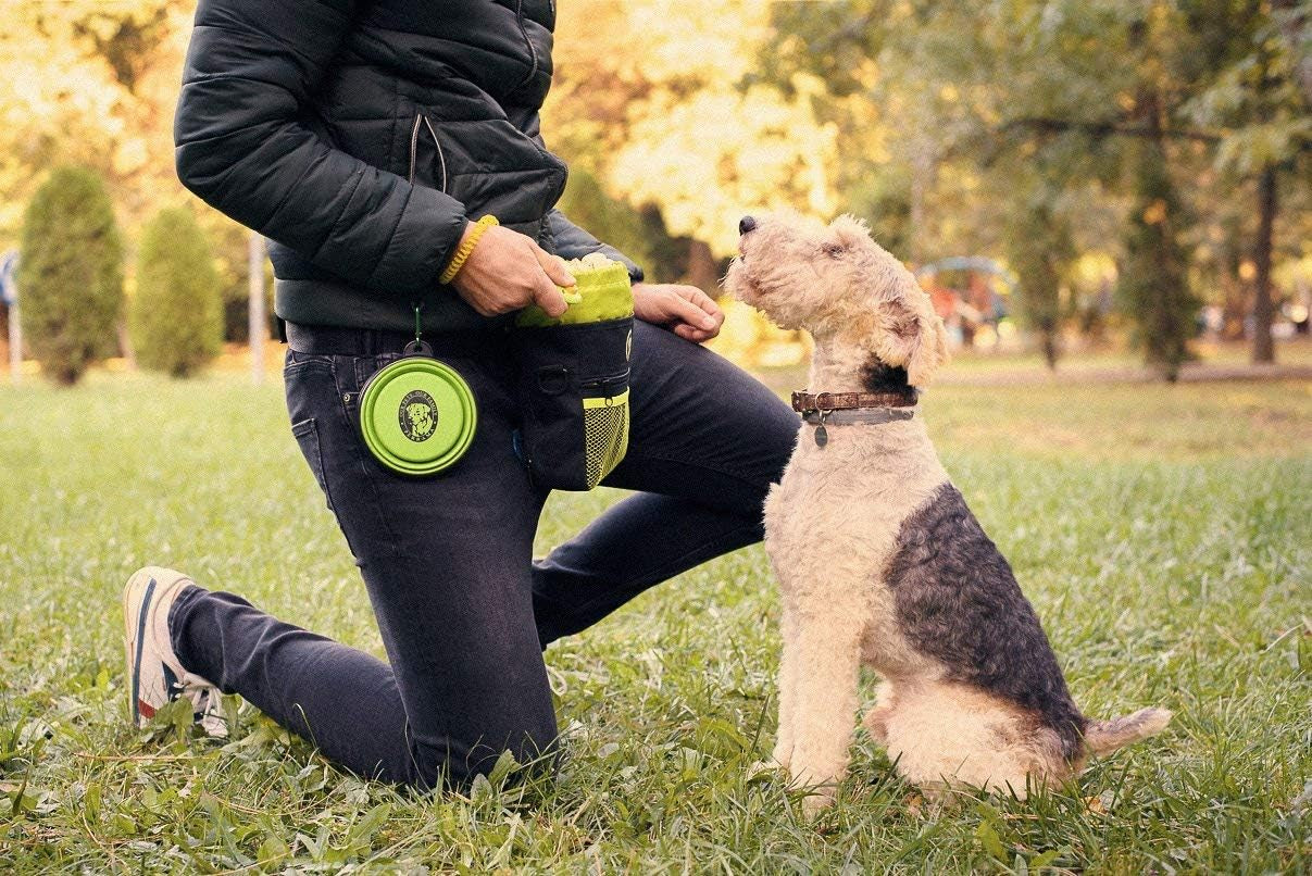 Ultimate Dog Treat Pouch - Premium Training Bag with Clicker, Collapsible Bowl, and Adjustable Reflective Straps for Obedience and Agility Training