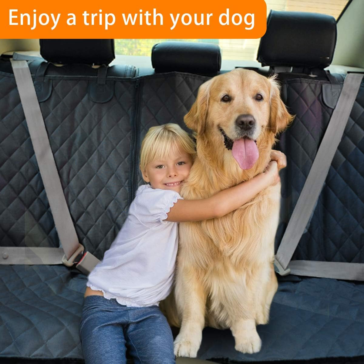 Premium Waterproof Dog Car Seat Cover with Side Flaps - Nonslip Protection for Cars, Trucks, and SUVs