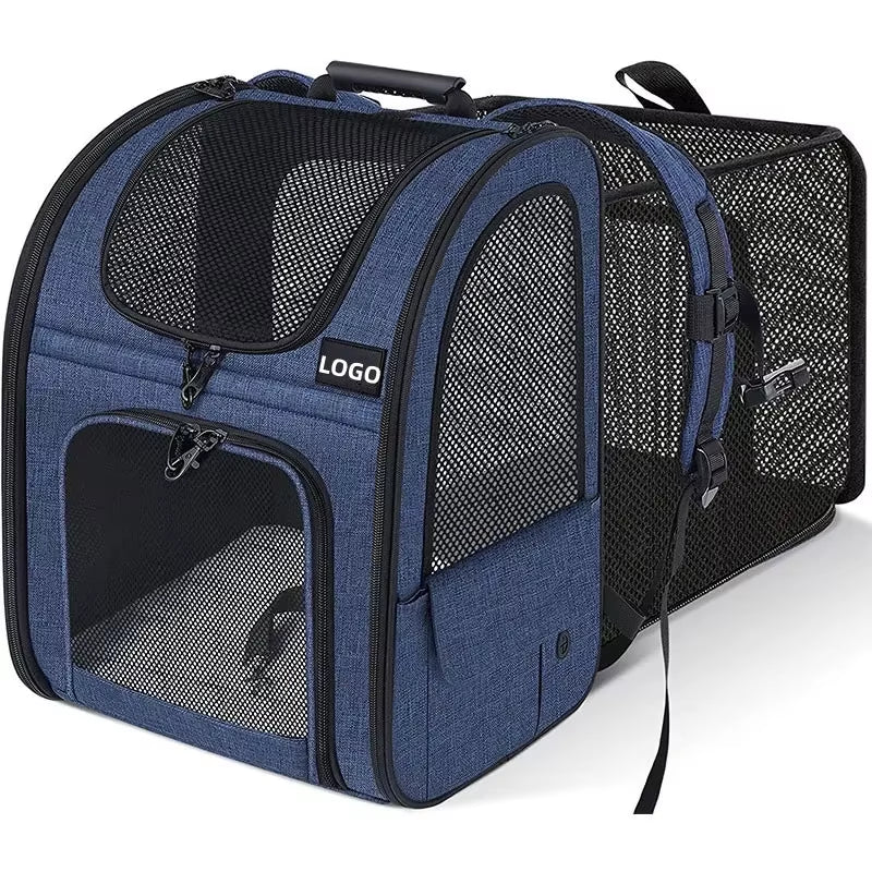 Chic and Versatile Expandable Cat & Dog Backpack - Your Pet's New Favorite Adventure Companion