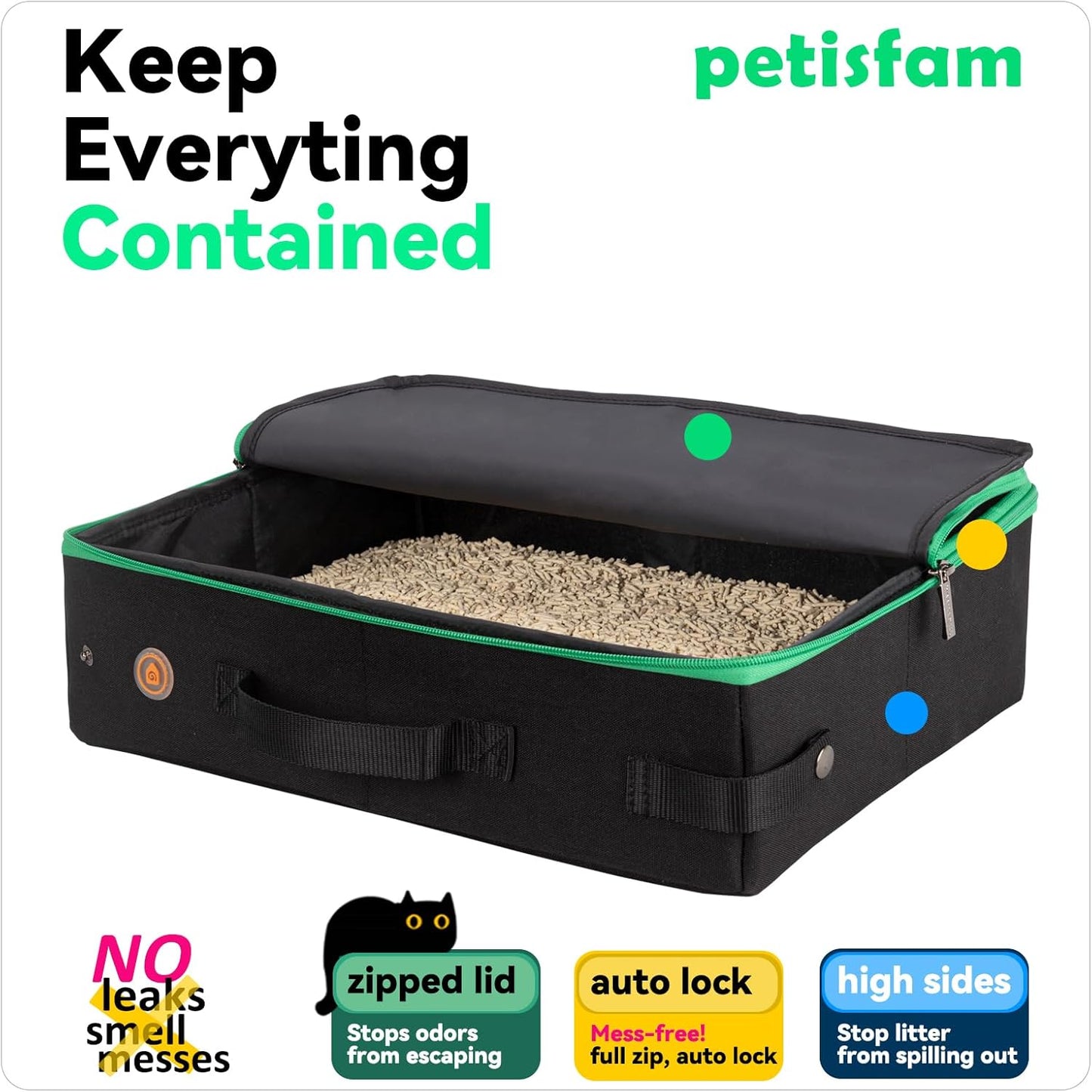 The Ultimate Travel Companion: Portable Cat Litter Box with Lid - Lightweight, Odor Containing, and Perfect for Adventures!