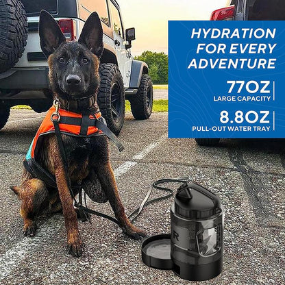 Ultimate 2-in-1 Portable Water Bowl Dispenser for Large Dogs - Perfect for Walking, Camping, and Hiking!
