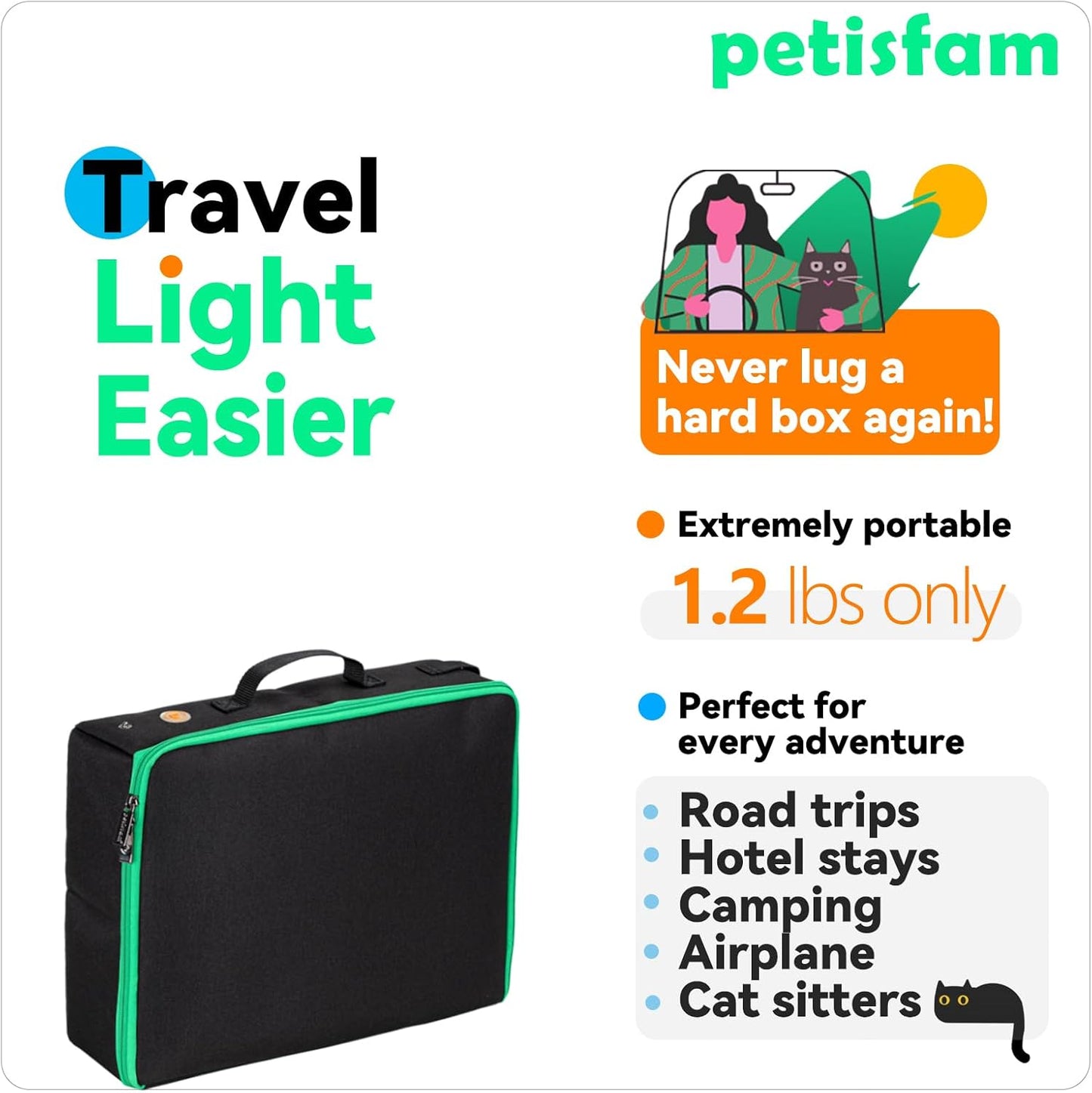 The Ultimate Travel Companion: Portable Cat Litter Box with Lid - Lightweight, Odor Containing, and Perfect for Adventures!