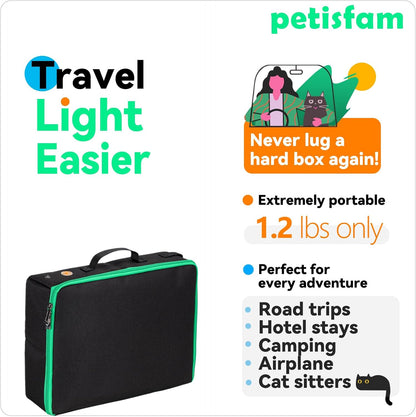 The Ultimate Travel Companion: Portable Cat Litter Box with Lid - Lightweight, Odor Containing, and Perfect for Adventures!