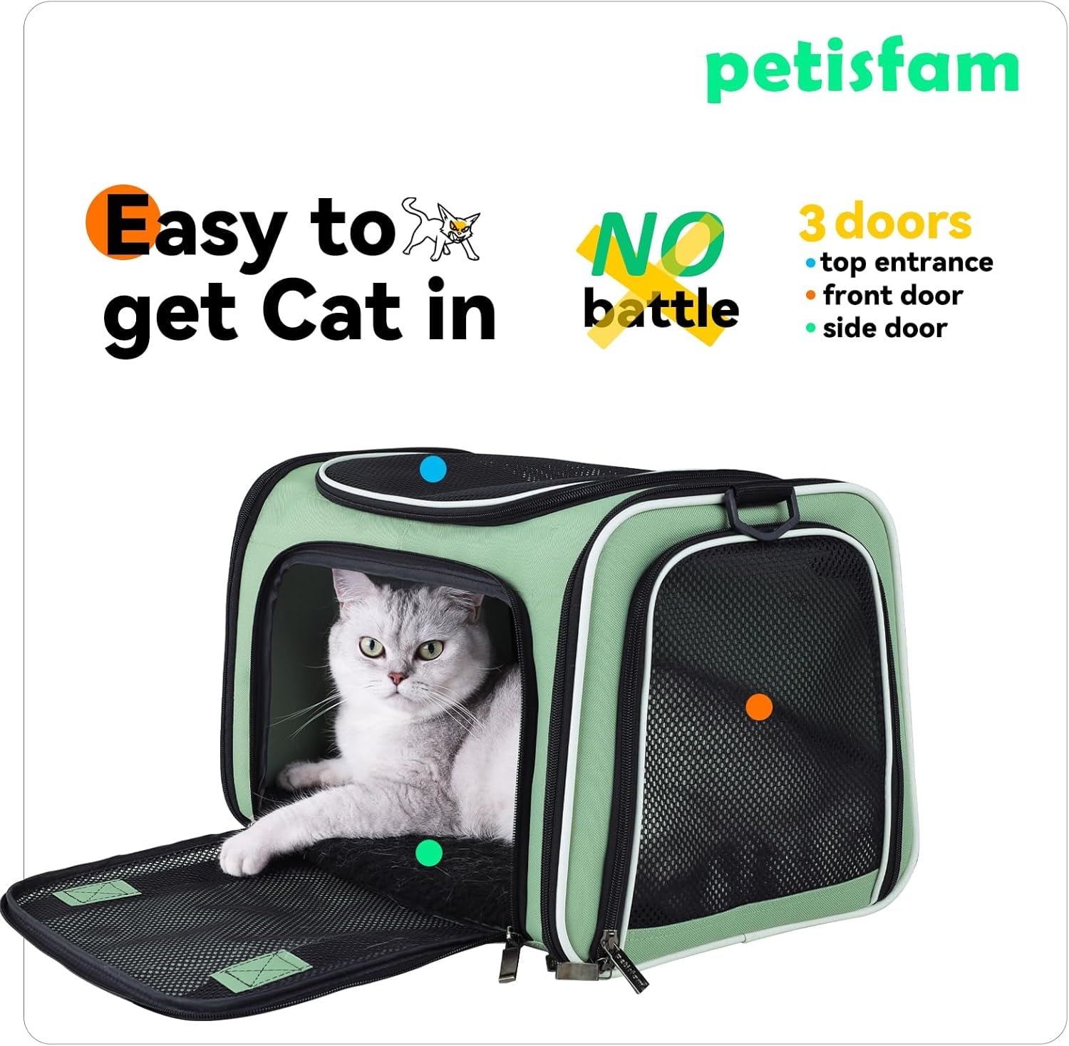 Travel in Style: Lightweight Top Load Cat Carrier for Medium Cats and Small Dogs with Cozy Bed, Multiple Access Doors, and Convenient Shoulder Strap