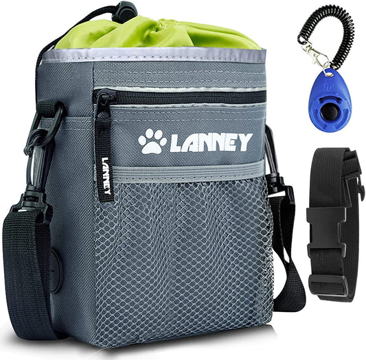 Ultimate Versatile Dog Treat Pouch - 3 Convenient Wear Options for Effortless Training with Clicker, Adjustable Belt & Poop Bag Dispenser, Perfect for Carrying Kibble & Toys