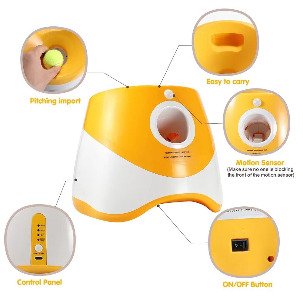 Ultimate Automatic Dog Ball Launcher - Three Exciting Distance Settings for Unmatched Playtime Fun! Perfect for Dogs and Cats!