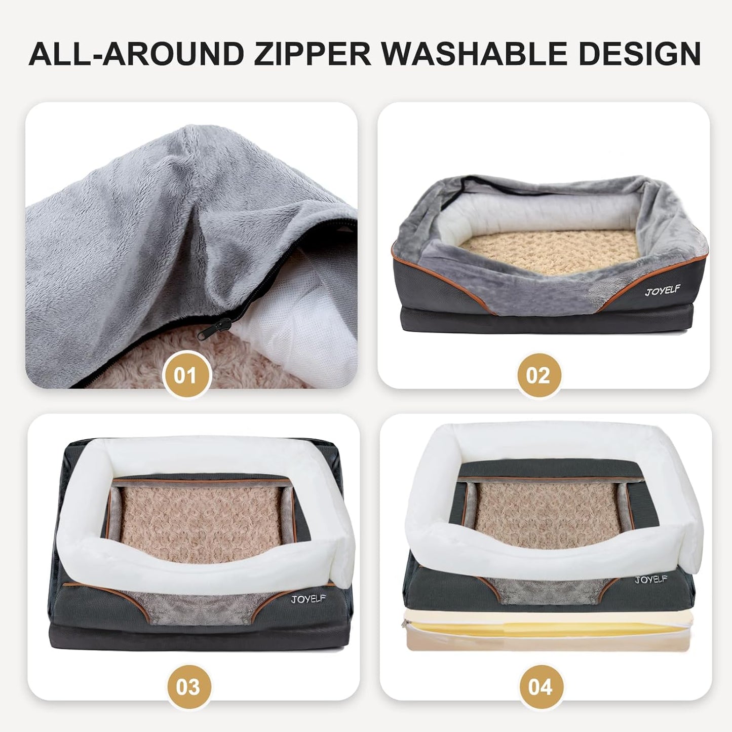 Pamper Your Pup: Luxurious Large Memory Foam Orthopedic Dog Bed with Removable Washable Cover & Bonus Squeaker Toy!