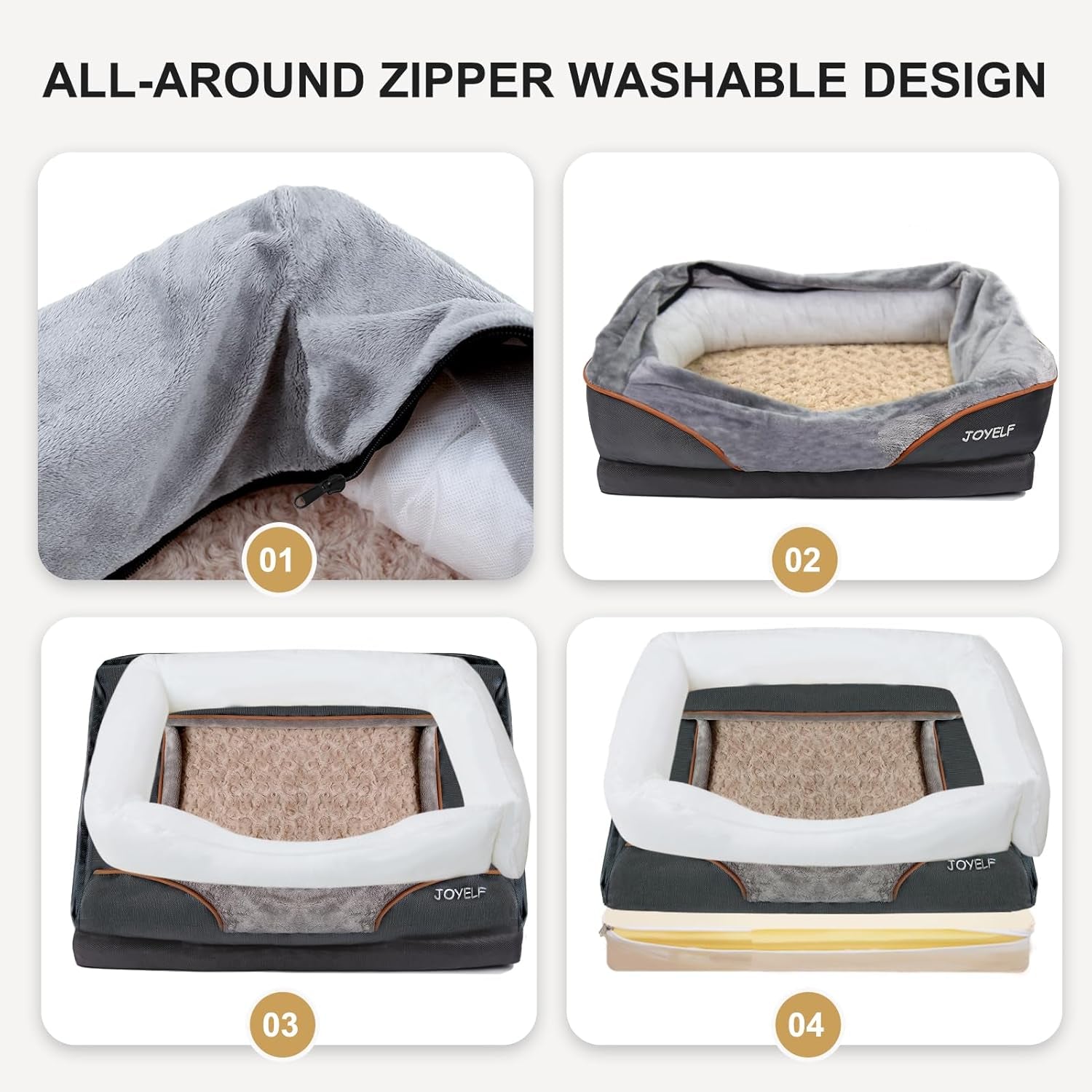 Pamper Your Pup: Luxurious Large Memory Foam Orthopedic Dog Bed with Removable Washable Cover & Bonus Squeaker Toy!
