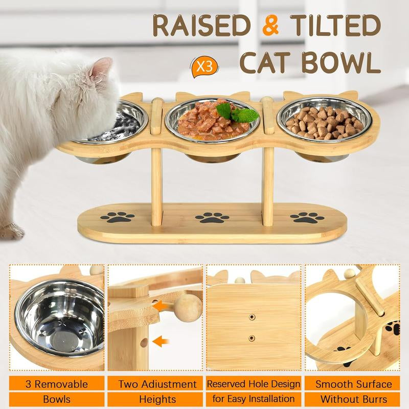 Elevate Your Pet's Dining Experience with Our Adjustable Raised Cat Food Bowls – Perfect for Cats and Small Dogs!