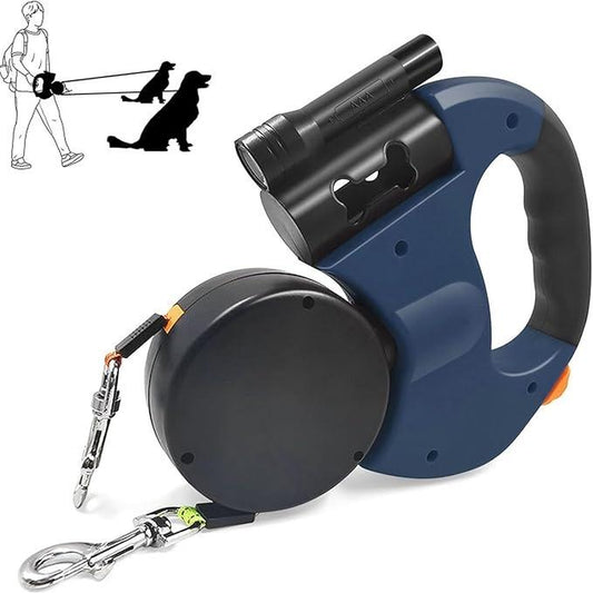 Unlock the Adventure: Tangle-Free Dual Dog Leash with 360° Swivel Head for 2 Happy Small to Medium Dogs – 10Ft Retractable Design with Lightweight, Anti-Wear Handle - Essential Puppy Accessories!