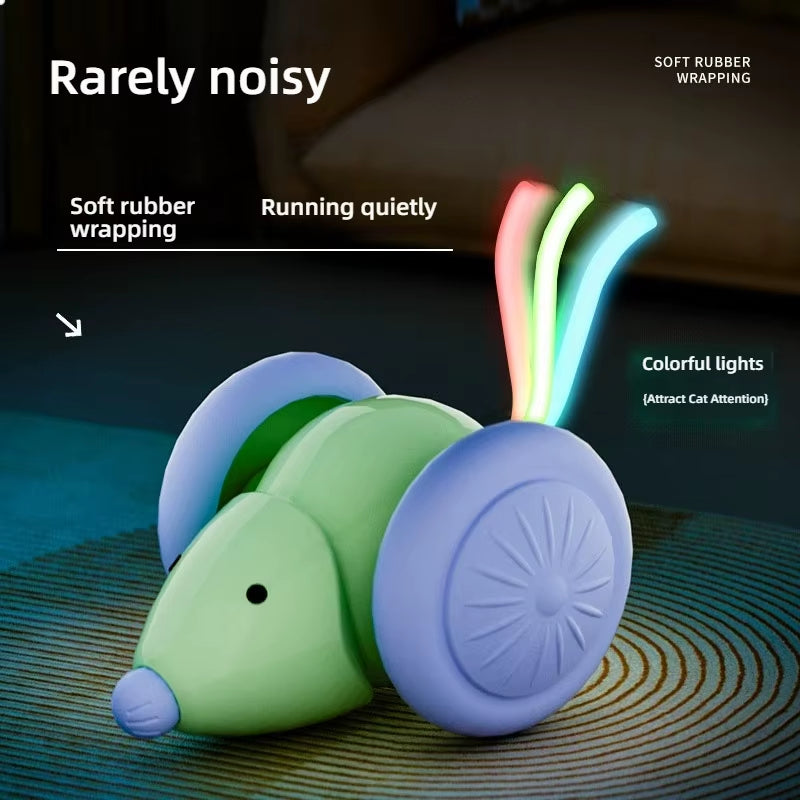 Exciting Interactive Electric Mouse Cat Toy - Silent Automatic Teaser with Smart Obstacle Navigation for Endless Fun