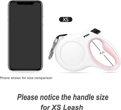Premium 10ft Retractable Dog Leash with Poop Bag Dispenser - Ideal for X-Small Dogs and Cats Up to 18 lbs - Comfort Grip Handle, Tangle-Free Design & Reflective Safety Features
