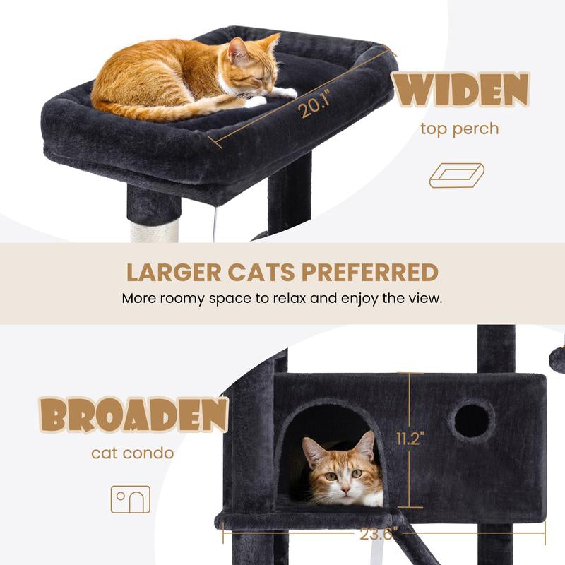 Transform Your Cat's World: SHA CERLIN 81" Luxury Multi-Level Cat Tree Tower with Cozy Perches, Hammock & Durable Sisal Scratching Posts – The Ultimate Indoor Playground for Happy Felines!