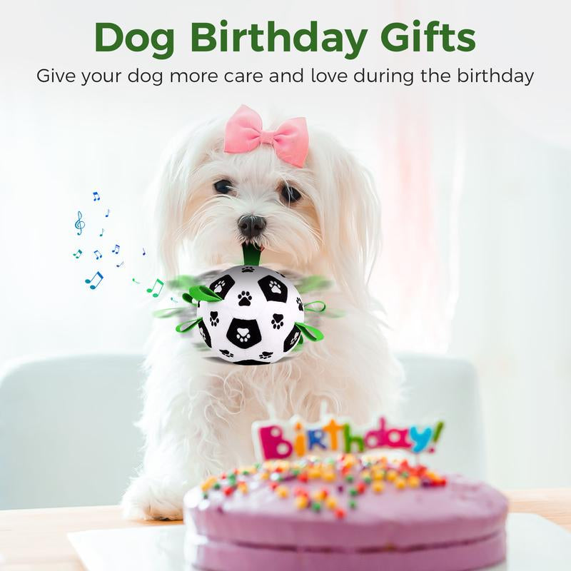 Exciting Interactive Dog Toys - Automatic Jumping Balls with 66 Songs & Voice Recorder, Plush Soccer Ball Cover & 7 Tug Ropes for Ultimate Puppy Playtime!
