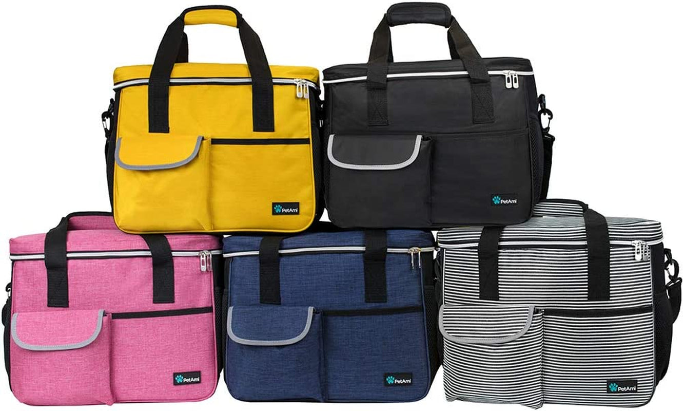 Ultimate Dog Travel Bag Organizer with Food Container and Bowls - Perfect Pet Supplies for Hiking, Camping, and Travel Adventures (Navy, Medium)