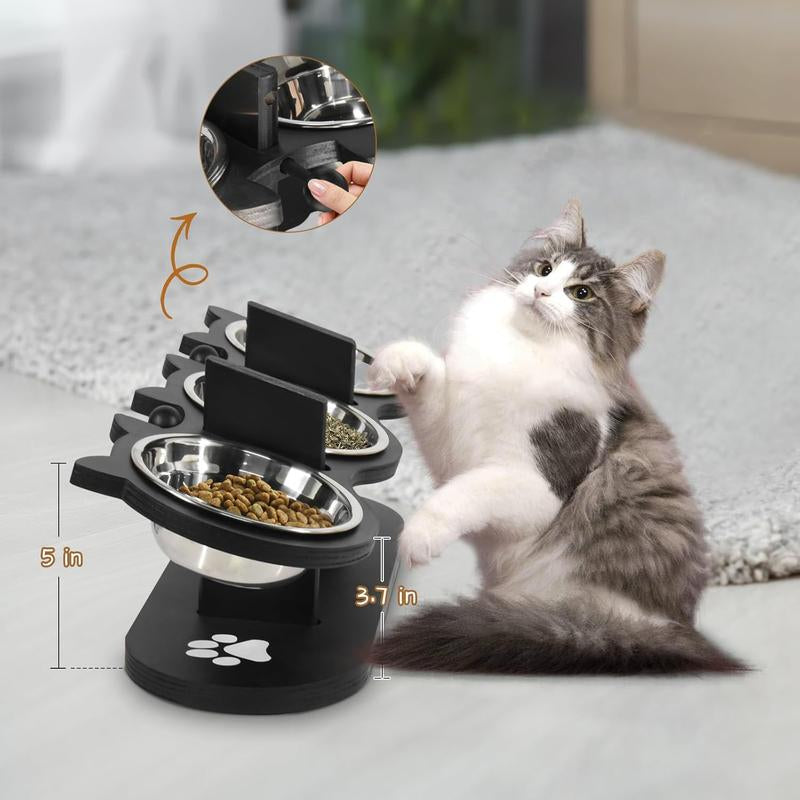 Elevate Your Pet's Dining Experience with Our Adjustable Raised Cat Food Bowls – Perfect for Cats and Small Dogs!