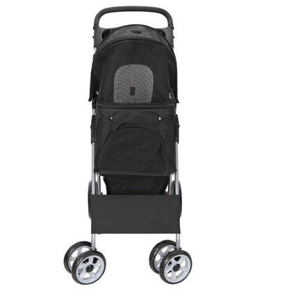Elevate Your Pet's Adventure with the Stylish Segawe Foldable Dog Stroller - Black Travel Carriage & Detachable Carrier Cart