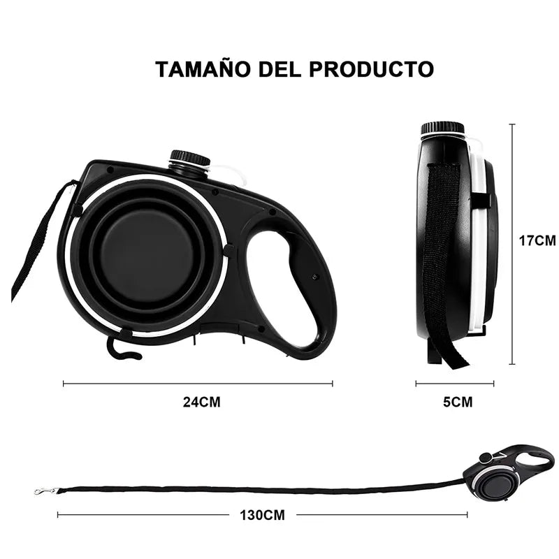Ultimate 4-in-1 Multifunctional Pet Dog Leash with Built-in Water Bowl and Waste Bag Dispenser – Perfect for Outdoor Adventures!
