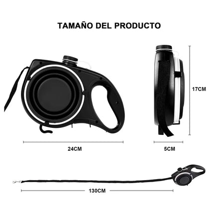 Ultimate 4-in-1 Multifunctional Pet Dog Leash with Built-in Water Bowl and Waste Bag Dispenser – Perfect for Outdoor Adventures!