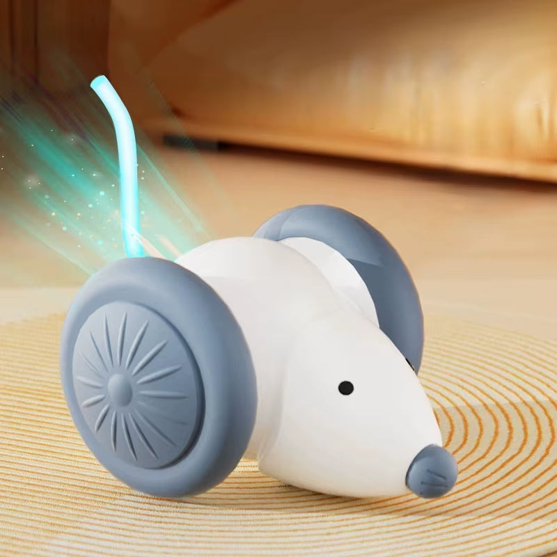 Exciting Interactive Electric Mouse Cat Toy - Silent Automatic Teaser with Smart Obstacle Navigation for Endless Fun