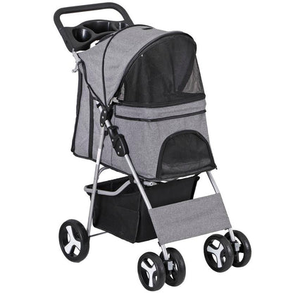 Elevate Your Pet's Adventure with the Stylish Segawe Foldable Dog Stroller - Black Travel Carriage & Detachable Carrier Cart