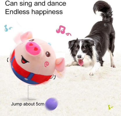 Interactive Moving Plush Toy for Dogs - EVERBETTERUS USB Rechargeable Cartoon Pig Dog Toy with Sound, Music & Washable Cover - Perfect for Keeping Your Pet Engaged and Entertained!
