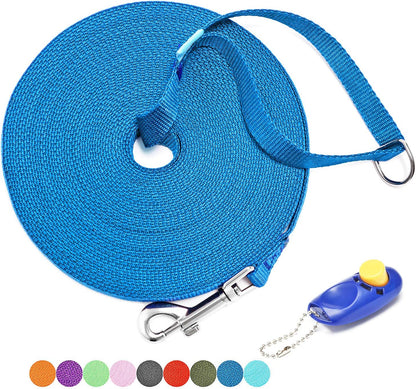 Unlock the Freedom to Train Your Dog with Our 50 Ft Versatile Leash & Clickers – Ideal for All Breeds in Bold Blue!
