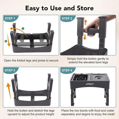 Elevate Your Pet's Dining Experience: 2025 2-In-1 Adjustable Dog Bowls with Slow Feeder & No-Spill Design for Small to Medium Dogs