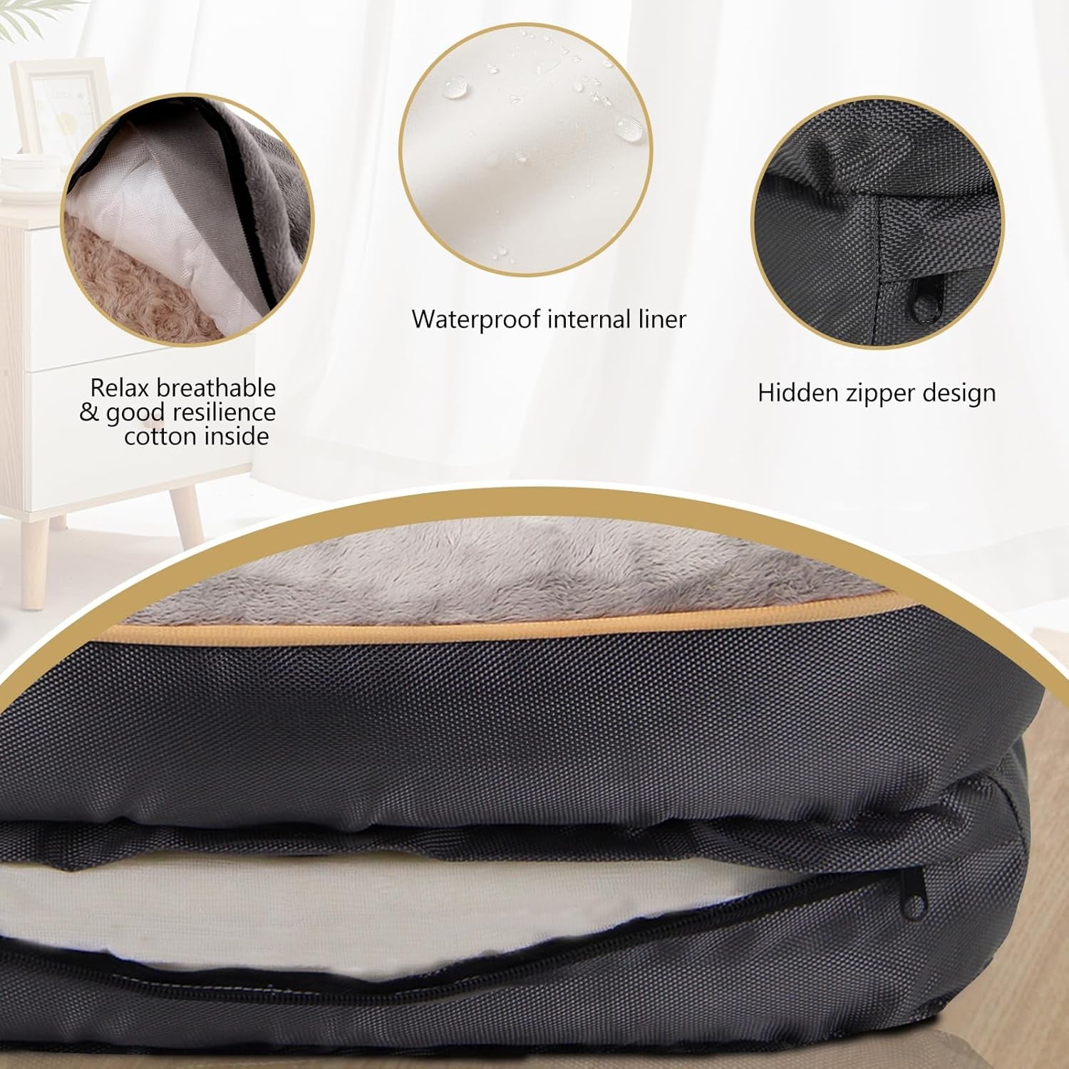 Pamper Your Pup: Luxurious Large Memory Foam Orthopedic Dog Bed with Removable Washable Cover & Bonus Squeaker Toy!