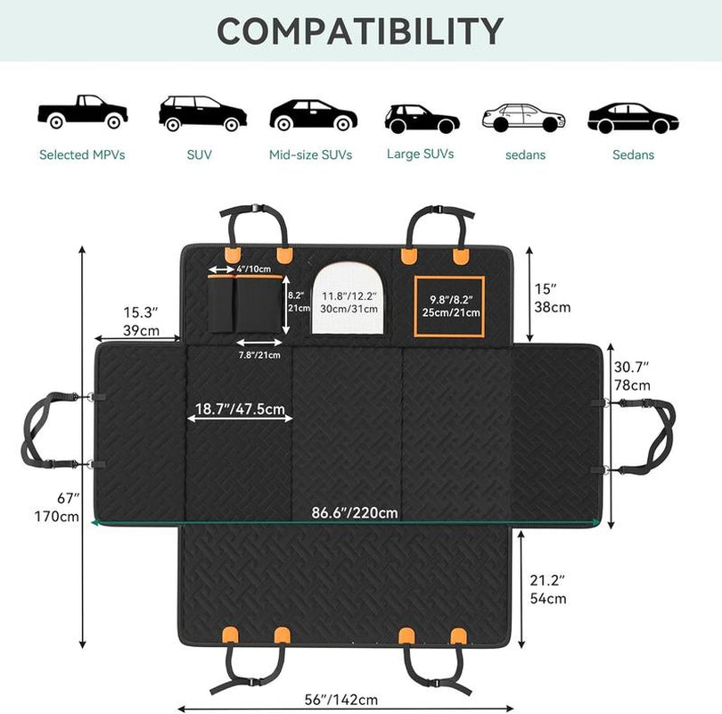 Elevate Your Travel Experience with the DWVO 56"/50" Waterproof Dog Car Seat Cover - Ultimate Pet Protection for Trucks and SUVs