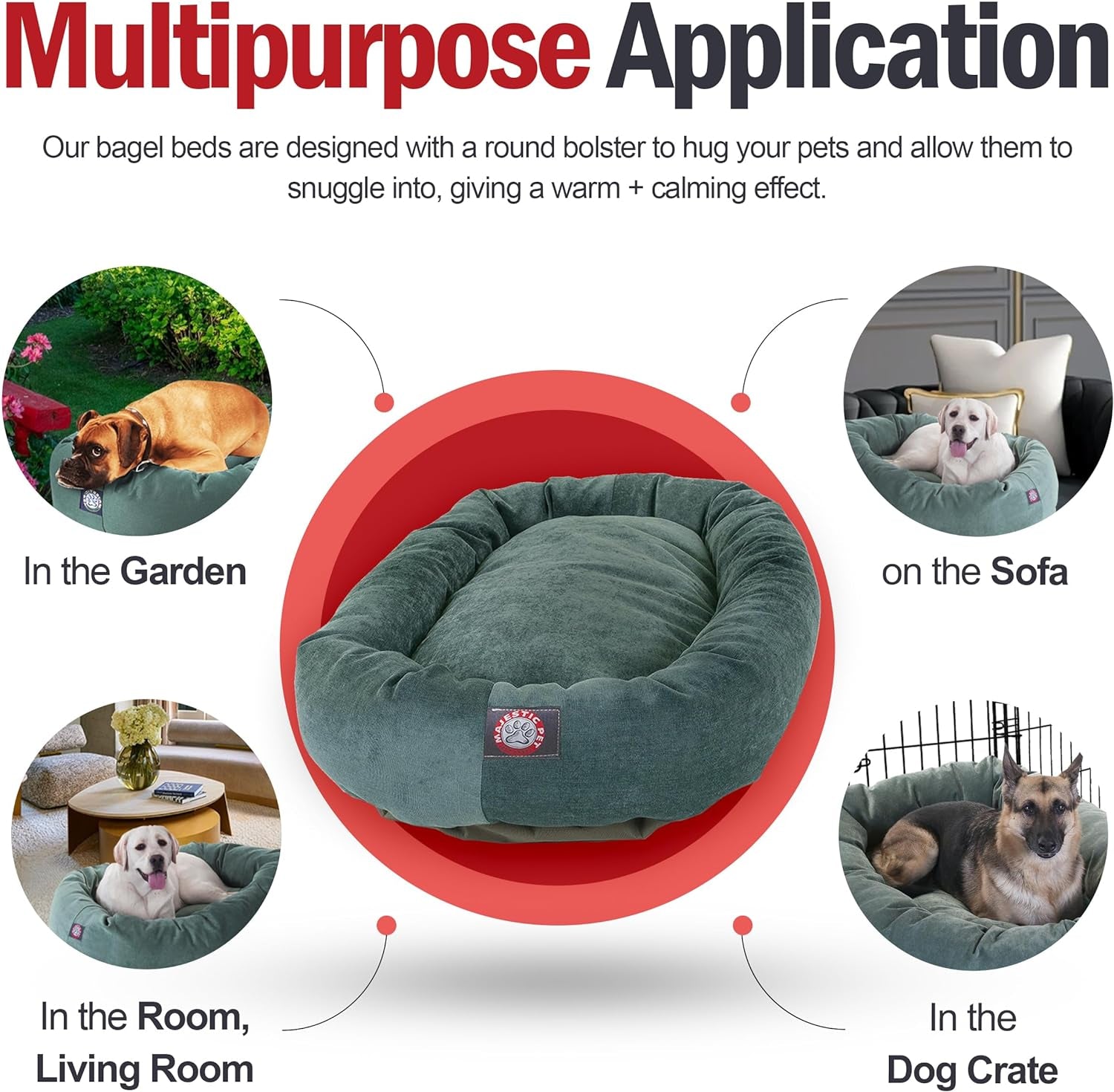 Indulge Your Pup: Luxurious 52-Inch Cozy Micro Velvet Dog Bed with Supportive Headrest in Elegant Azure
