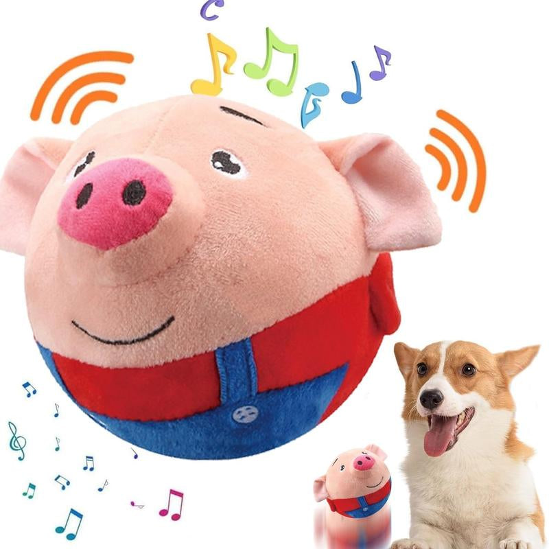 Interactive Moving Plush Toy for Dogs - EVERBETTERUS USB Rechargeable Cartoon Pig Dog Toy with Sound, Music & Washable Cover - Perfect for Keeping Your Pet Engaged and Entertained!