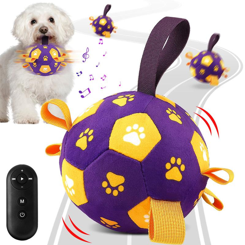 Exciting Interactive Dog Toys - Automatic Jumping Balls with 66 Songs & Voice Recorder, Plush Soccer Ball Cover & 7 Tug Ropes for Ultimate Puppy Playtime!