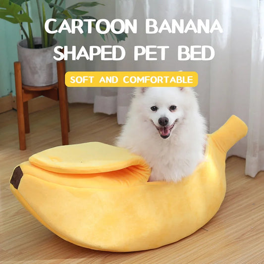 Delight Your Furry Friend with the Cozy Banana Cat Bed - A Fun and Colorful Retreat for Cats and Small Dogs
