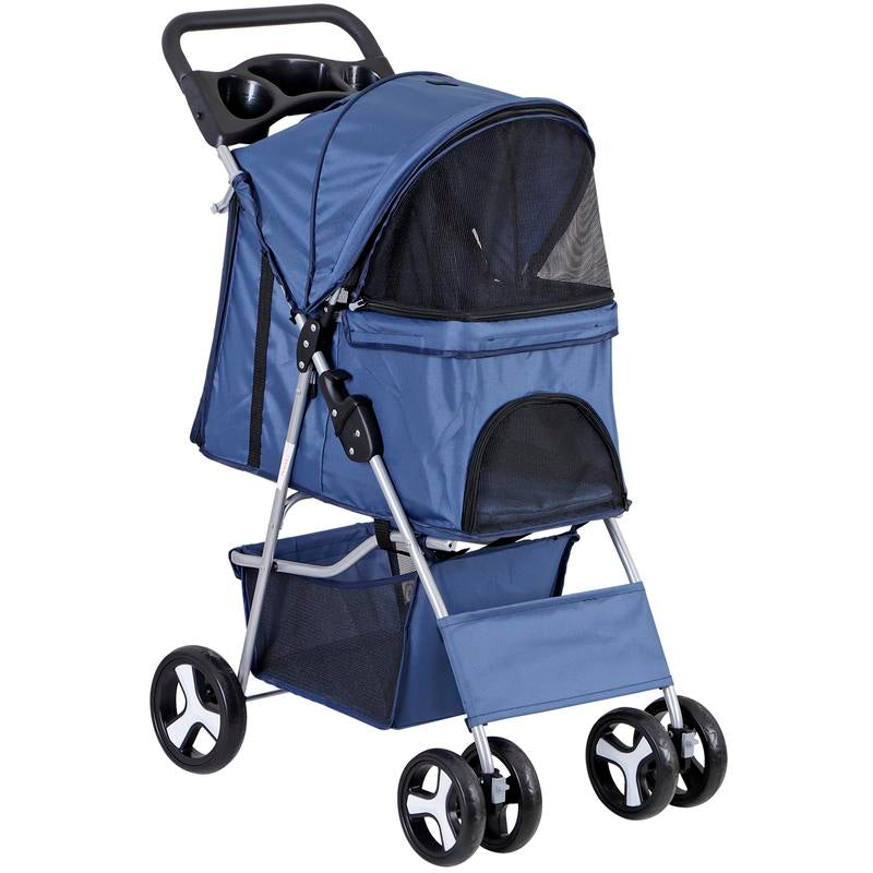 Elevate Your Pet's Adventure with the Stylish Segawe Foldable Dog Stroller - Black Travel Carriage & Detachable Carrier Cart