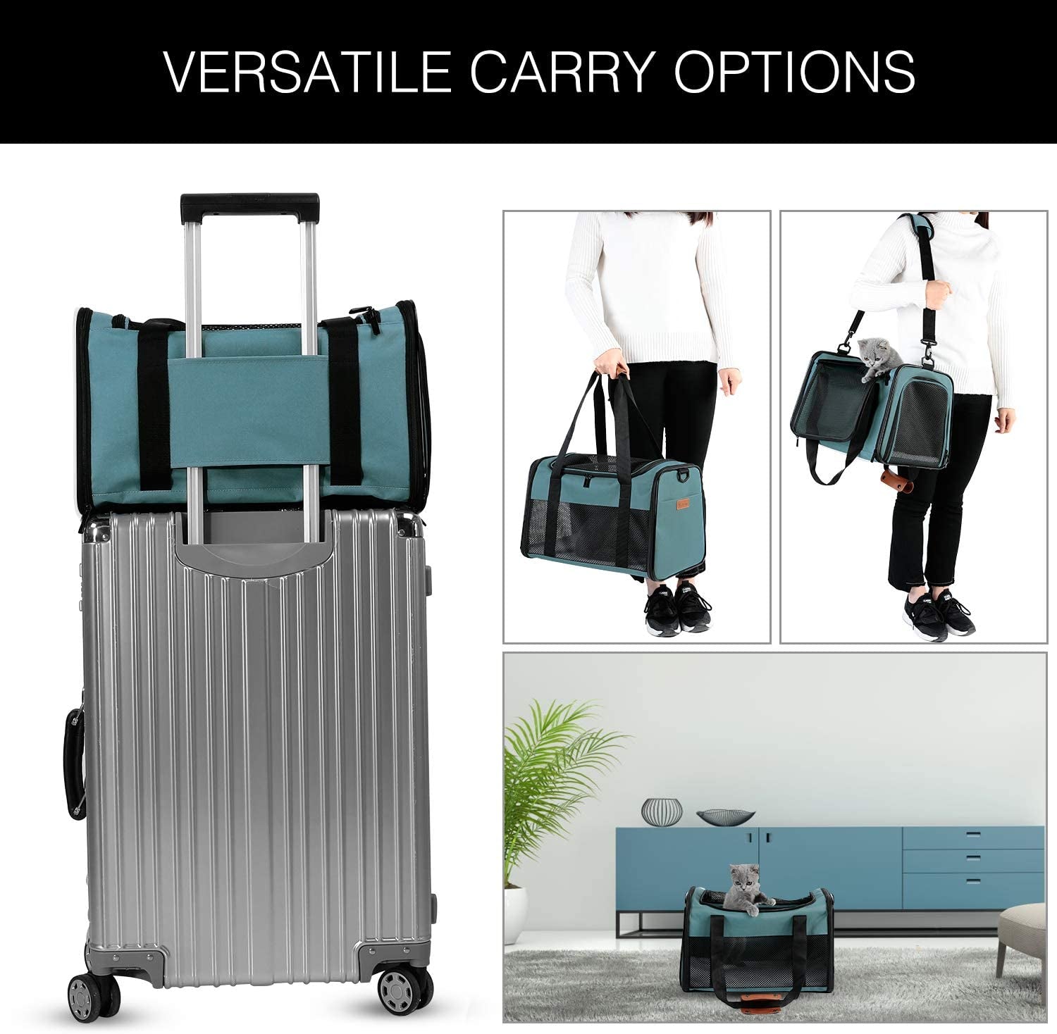 Ultimate Adventure Awaits with Our Airline Approved Soft-Sided Pet Carrier - Perfect for Dogs and Cats up to 15lbs!