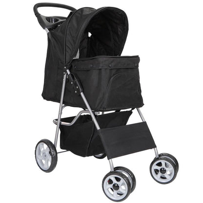 Elevate Your Pet's Adventure with the Stylish Segawe Foldable Dog Stroller - Black Travel Carriage & Detachable Carrier Cart
