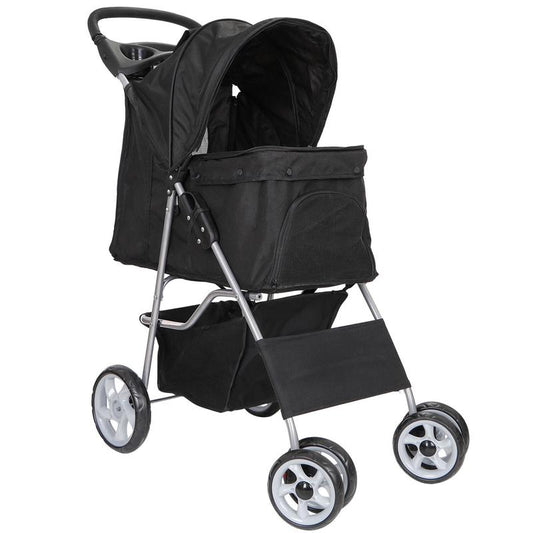 Elevate Your Pet's Adventure with the Stylish Segawe Foldable Dog Stroller - Black Travel Carriage & Detachable Carrier Cart
