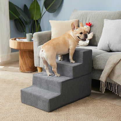 EHEYCIGA Multi-Step Dog Stairs - Safe and Sturdy Pet Steps for Easy Access to High Beds and Sofas