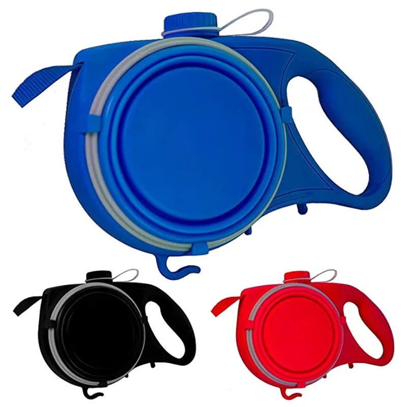 Ultimate 4-in-1 Multifunctional Pet Dog Leash with Built-in Water Bowl and Waste Bag Dispenser – Perfect for Outdoor Adventures!