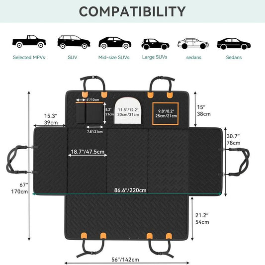 Elevate Your Travel Experience with the DWVO 56"/50" Waterproof Dog Car Seat Cover - Ultimate Pet Protection for Trucks and SUVs
